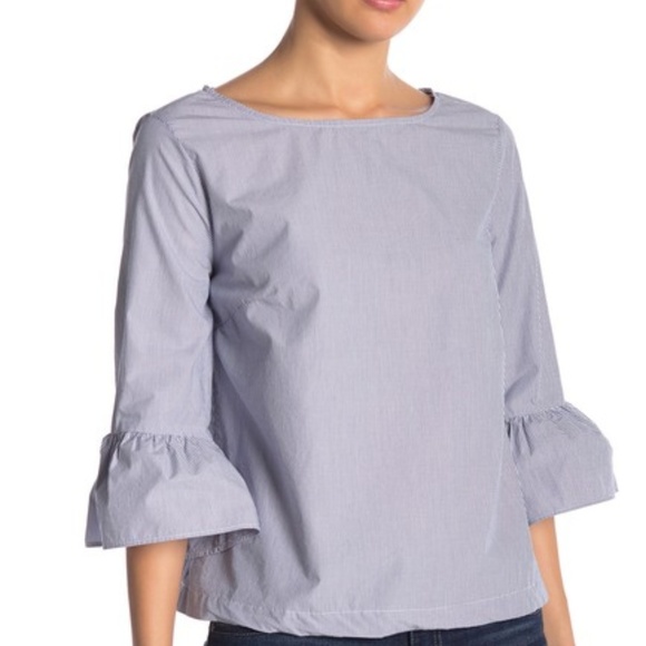 Madewell Tops - Madewell Striped 3/4 Bell Sleeve Striped Top